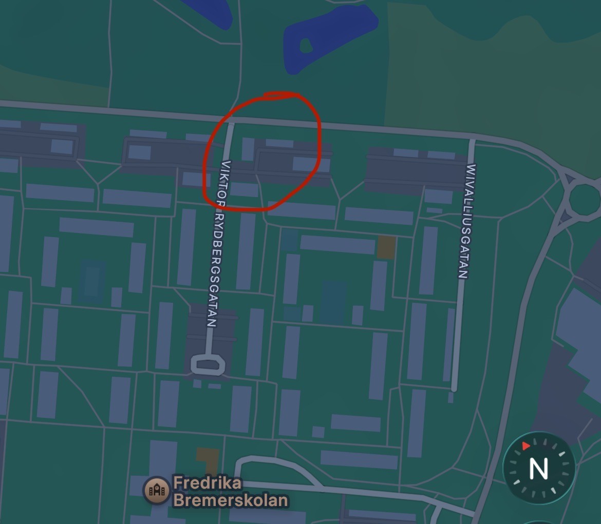 Kartbild som visar vart nya träningslokalen ligger